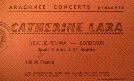 Billet Théâtre Fémina de Bordeaux 1988