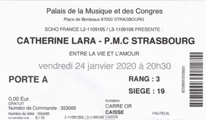 Catherine Lara concert de Strasbourg du 24 janvier 2020