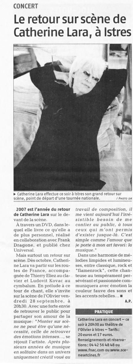 Journal La Provence du vendredi 28 septembre 