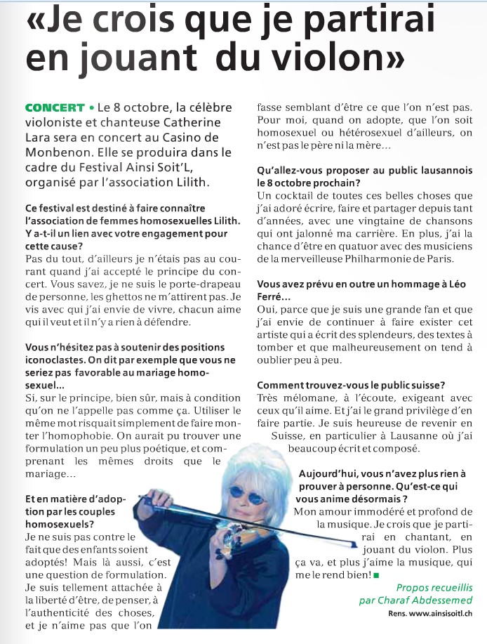 Article de presse Lausanne Cités du 21-09-2016