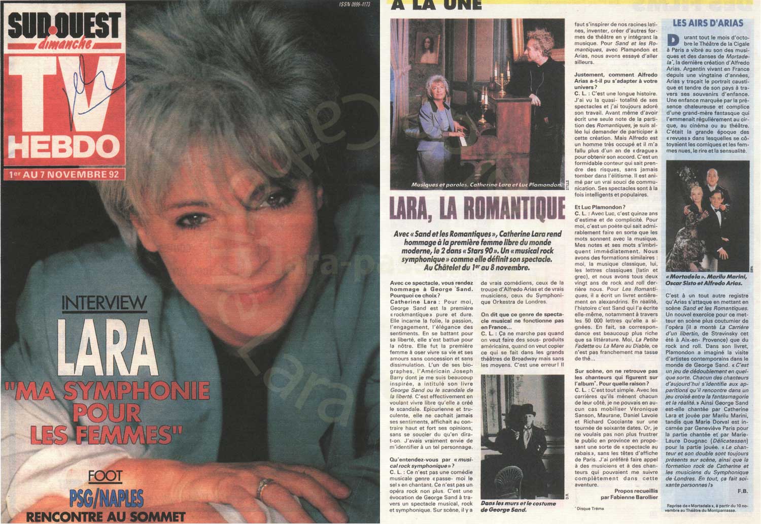 TV Hebdo - Sud Ouest - Du 1er au 7 novembre 1992