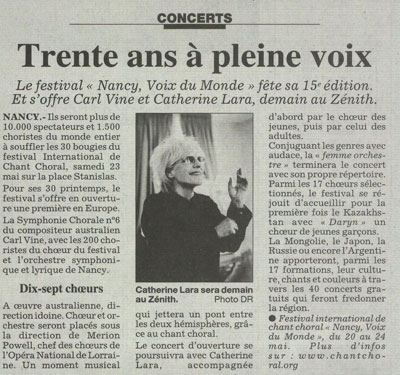 Journal L'Est Républicain du 19 mai 2009