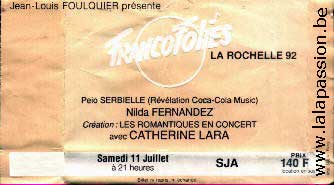 Billet concert Francofolies 1992